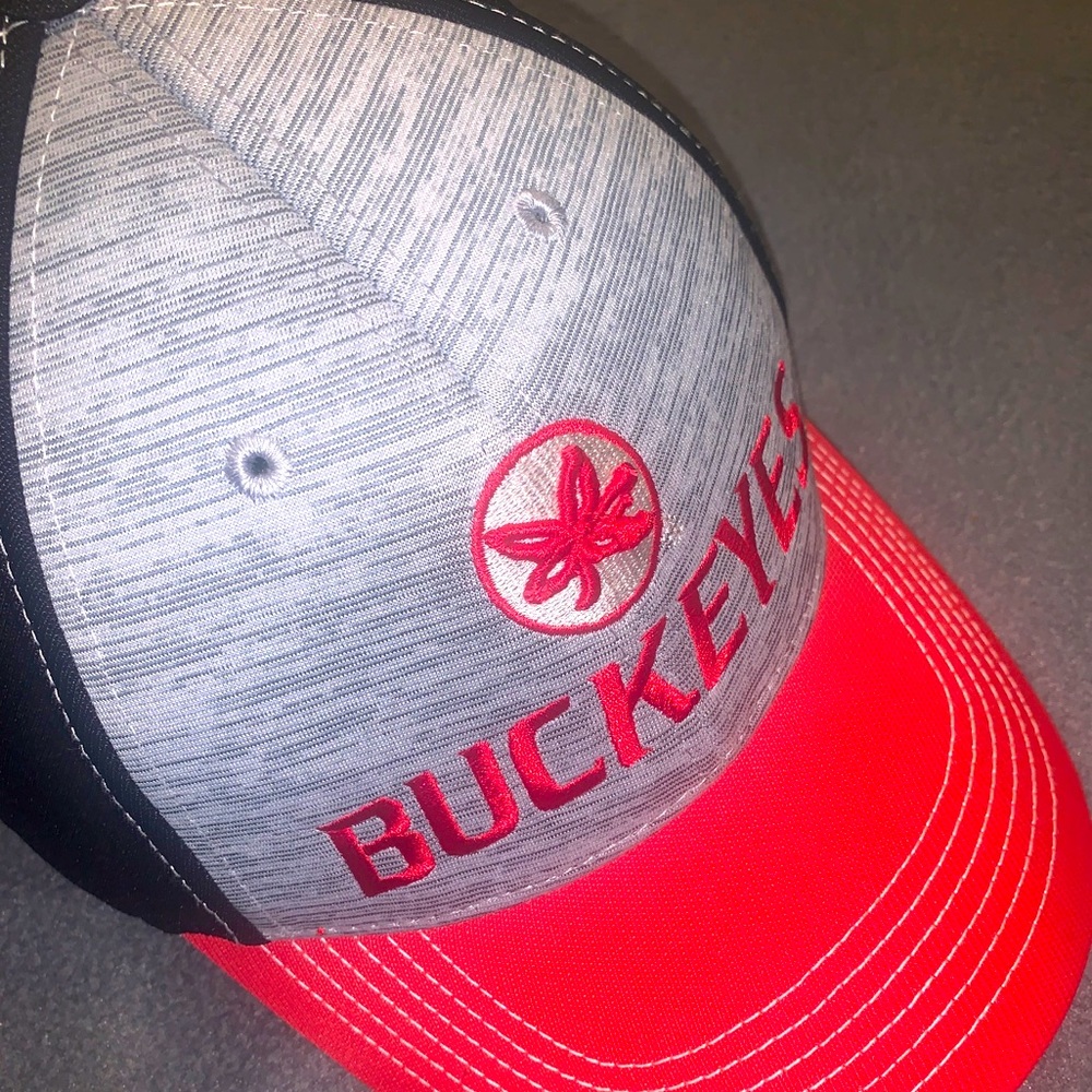 OSU NCAA Ohio State University Buckeyes Colosseum Red,Gray & Black Fan1 Cap/Hat